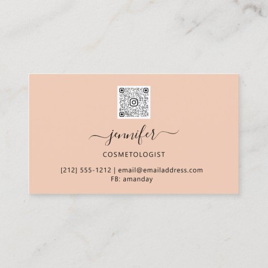 QR-code Logo Abstract koperen Roos per koper Visitekaartje (Achterkant)