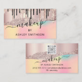 QR-code Logo Abstract online winkel Roos Holograaf Visitekaartje (Voorkant / Achterkant)