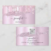 QR-code Logo Abstract Online winkelroze schijven Visitekaartje (Voorkant / Achterkant)