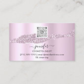 QR-code Logo Abstract Online winkelroze schijven Visitekaartje (Achterkant)