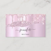 QR-code Logo Abstract Online winkelroze schijven Visitekaartje (Voorkant)