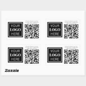 QR-code Logo Basic Business Rechthoekige Sticker (Vel)