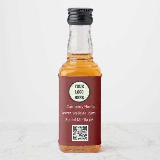 QR Code Logo Bedrijf Bourgogne Bedrijf Likeurfles Etiket (Voorkant)