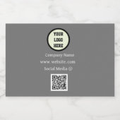 QR Code Logo Bedrijf Grijs Bedrijf Zakelijk Likeurfles Etiket (Enkel label)