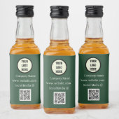 QR Code Logo Bedrijf Groene Zakelijke Bedrijf Likeurfles Etiket (Flessen)