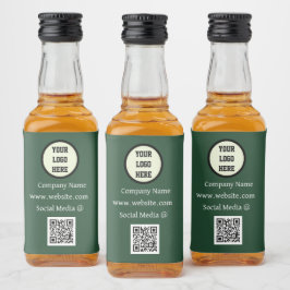 QR Code Logo Bedrijf Groene Zakelijke Bedrijf Likeurfles Etiket