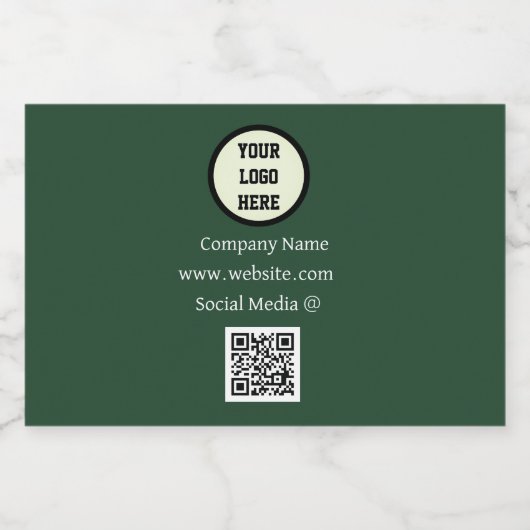 QR Code Logo Bedrijf Groene Zakelijke Bedrijf Likeurfles Etiket (Enkel label)