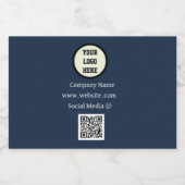 QR Code Logo Bedrijf Navy Blue Bedrijf Likeurfles Etiket (Enkel label)