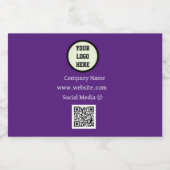QR Code Logo Bedrijf Paarse Zakelijke Bedrijf Likeurfles Etiket (Enkel label)