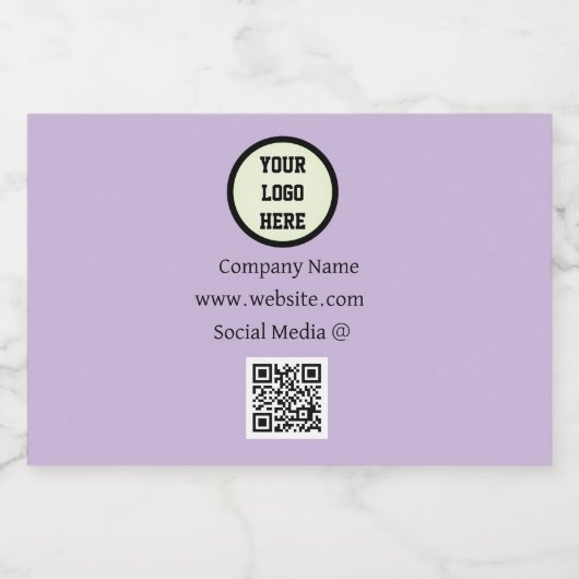 QR Code Logo Bedrijf Paarse Zakelijke Bedrijf Likeurfles Etiket (Enkel label)