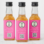 QR Code Logo Bedrijf Roze Zakelijk Bedrijf Likeurfles Etiket (Flessen)