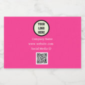 QR Code Logo Bedrijf Roze Zakelijk Bedrijf Likeurfles Etiket (Enkel label)