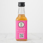 QR Code Logo Bedrijf Roze Zakelijk Bedrijf Likeurfles Etiket (Voorkant)