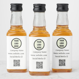 QR-code logo bedrijf zwart zakelijk bedrijfs- Likeurfles Etiket