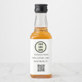 QR-code logo bedrijf zwart zakelijk bedrijfs- Likeurfles Etiket (Voorkant)