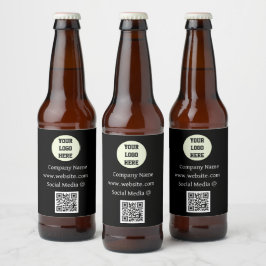 QR Code Logo Bedrijf Zwart Zakelijk Zakelijk Zakel Bier Etiket