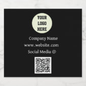 QR Code Logo Bedrijf Zwart Zakelijk Zakelijk Zakel Bier Etiket (Enkel label)