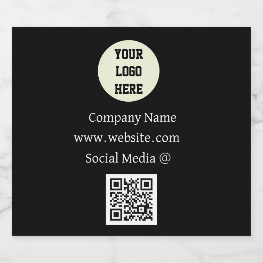 QR Code Logo Bedrijf Zwart Zakelijk Zakelijk Zakel Bier Etiket (Enkel label)