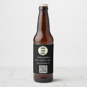 QR Code Logo Bedrijf Zwart Zakelijk Zakelijk Zakel Bier Etiket (Voorkant)