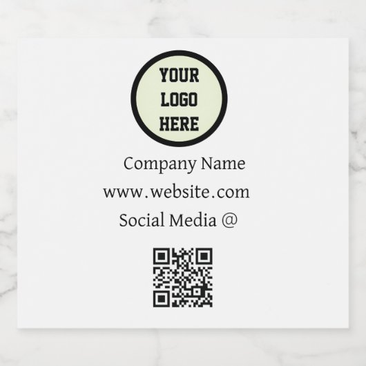 QR Code Logo Bedrijf Zwart Zakelijk Zakelijk Zakel Bier Etiket (Enkel label)