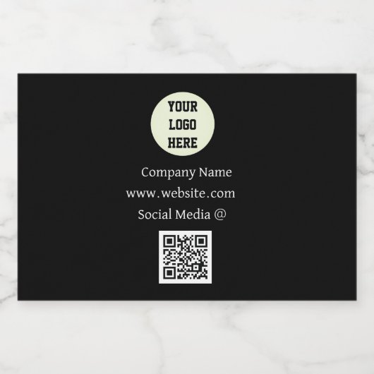 QR Code Logo Bedrijf Zwart Zakelijk Zakelijk Zakel Likeurfles Etiket (Enkel label)