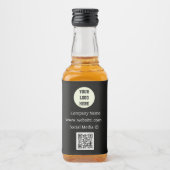 QR Code Logo Bedrijf Zwart Zakelijk Zakelijk Zakel Likeurfles Etiket (Voorkant)