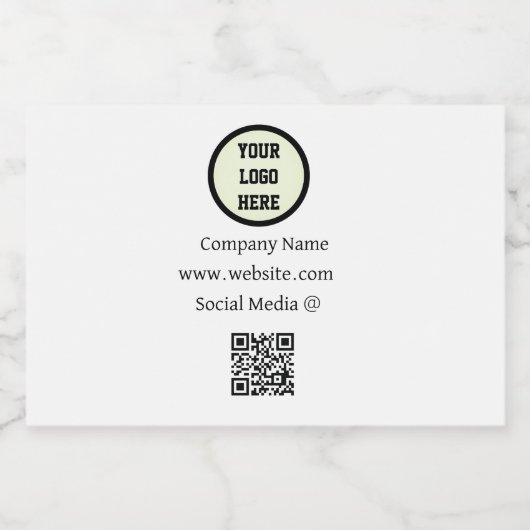 QR Code Logo Bedrijf Zwart Zakelijk Zakelijk Zakel Likeurfles Etiket (Enkel label)