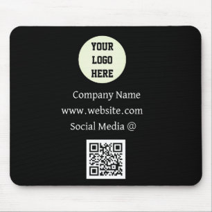 QR Code Logo Bedrijf Zwart Zakelijk Zakelijk Zakel Muismat