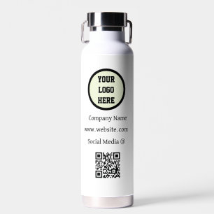 QR Code Logo Bedrijf Zwart Zakelijk Zakelijk Zakel Waterfles