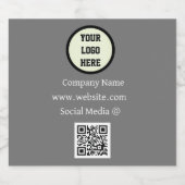 QR Code Logo Bedrijfs Grijze Zakelijke Corporate Bier Etiket (Enkel label)