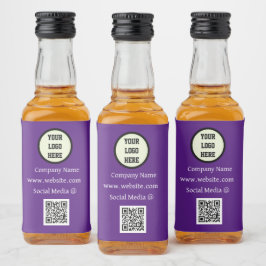 QR Code Logo Bedrijfs Paars Zakelijk Likeurfles Etiket