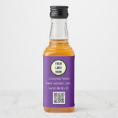 QR Code Logo Bedrijfs Paars Zakelijk Likeurfles Etiket (Voorkant)