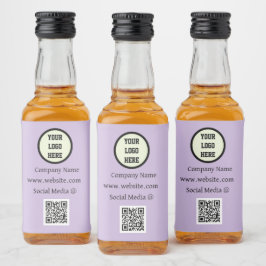 QR Code Logo Bedrijfs Paars Zakelijk Likeurfles Etiket
