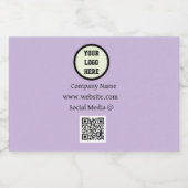 QR Code Logo Bedrijfs Paars Zakelijk Likeurfles Etiket (Enkel label)