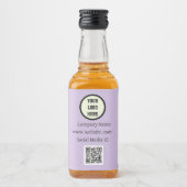 QR Code Logo Bedrijfs Paars Zakelijk Likeurfles Etiket (Voorkant)