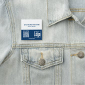 QR-Code Logo Bedrijfsexpertise Blauw Wit Naamplaatje (In situ)