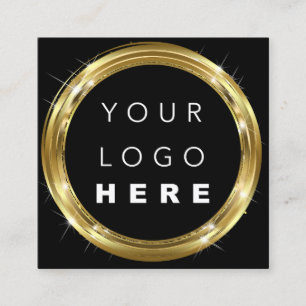 QR Code Logo Black White Gold Beautique Shop Vierkante Visitekaartje