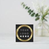 QR Code Logo Black White Gold Beautique Shop Vierkante Visitekaartje (Staand voorkant)