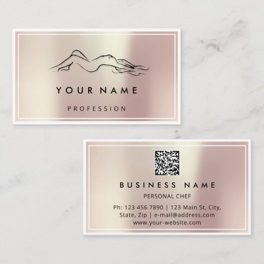 QR CODE Logo BMS Sculpting Massage Care Roos Visitekaartje (Voorkant / Achterkant)