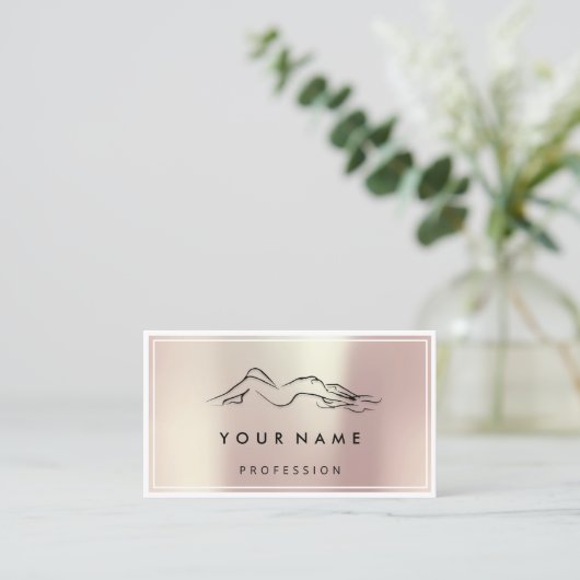 QR CODE Logo BMS Sculpting Massage Care Roos Visitekaartje (Staand voorkant)