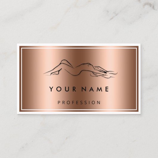 QR-CODE Logo-body Sculpting Massage Roos Koper Visitekaartje (Voorkant)