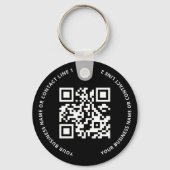 QR Code Logo Business Black Sleutelhanger (Voorkant)