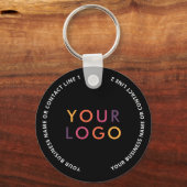 QR Code Logo Business Black Sleutelhanger (Achterkant)