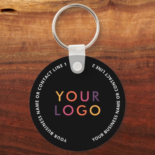 QR Code Logo Business Black Sleutelhanger (Achterkant)