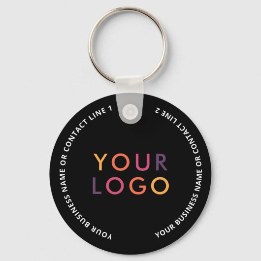 QR Code Logo Business Black Sleutelhanger (Achterkant)