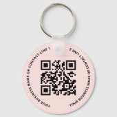 QR Code Logo Business Blush Pink Sleutelhanger (Voorkant)