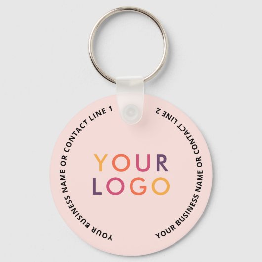 QR Code Logo Business Blush Pink Sleutelhanger (Achterkant)