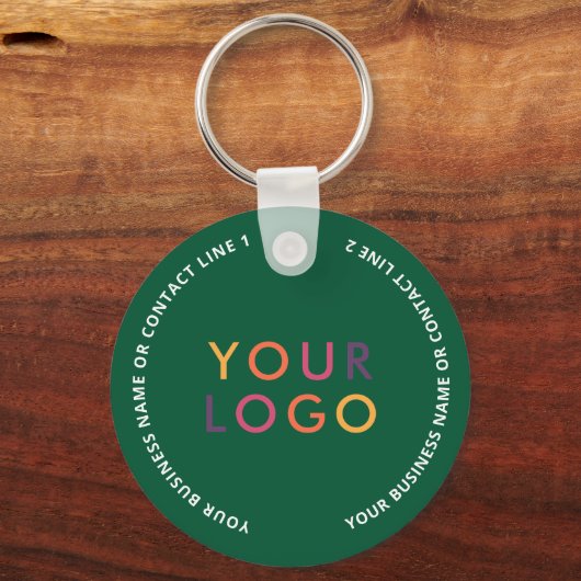 QR Code Logo Business Green Sleutelhanger (Achterkant)