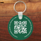 QR Code Logo Business Green Sleutelhanger (Voorkant)