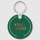 QR Code Logo Business Green Sleutelhanger (Achterkant)